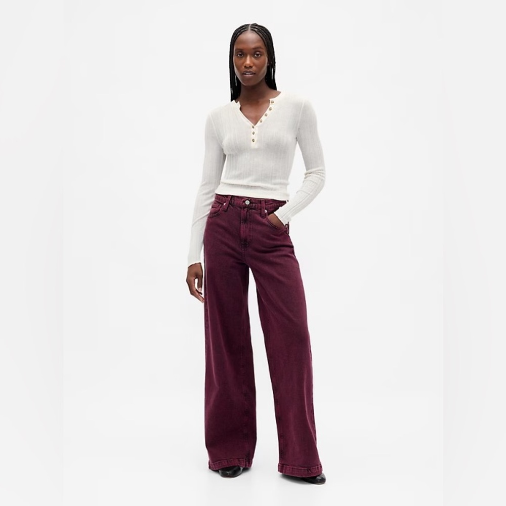 NWT! GAP High Rise Stride Wide-Leg Jeans 🩷 #815616 - SIZE 4 TALL / 27 TALL